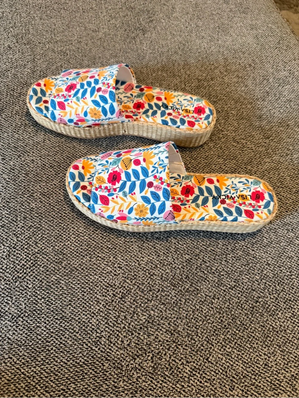 NWOT Lisa Vicky Smile Wild Flower Floral Platform Espadrilles Sandal Sz 6.5